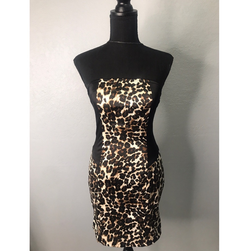 Strapless Leopard Dress